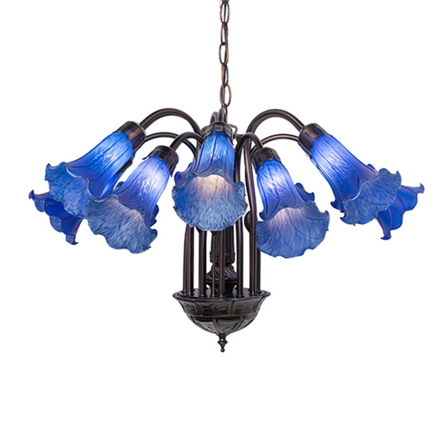 Meyda Tiffany 10336 Blue Tiffany Pond Lily 12 Light 24 Wide Bed Bath Beyond 39787778