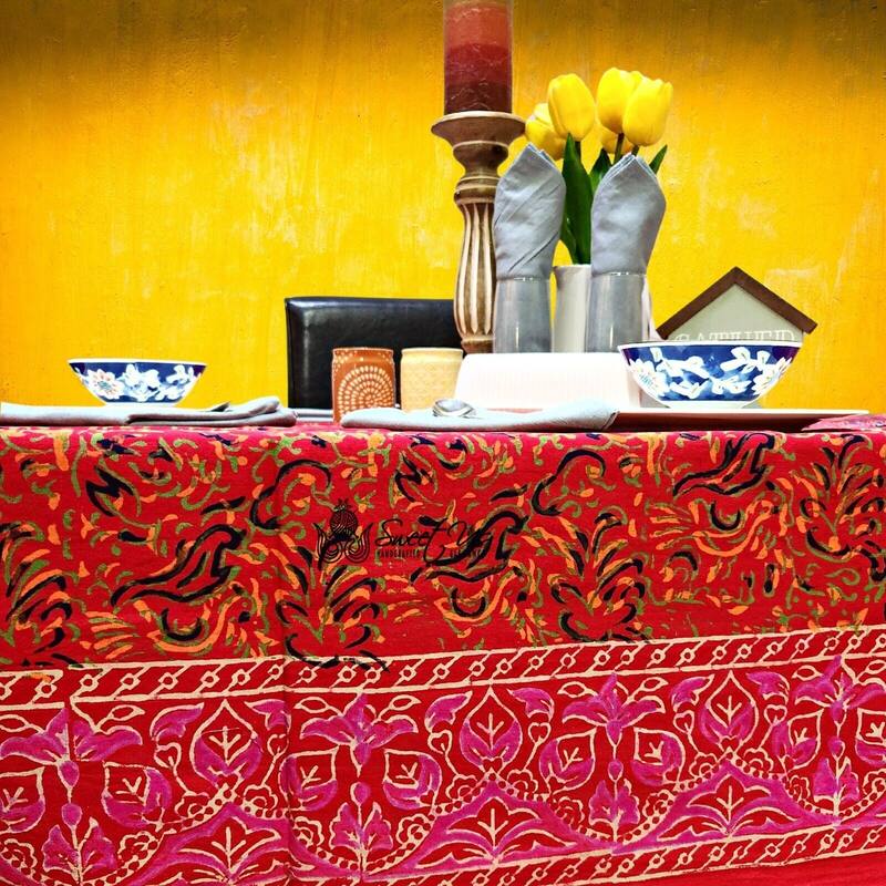 Sanganer Cotton Floral Tablecloth Collection