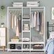 Double Rod Free standing Closet Organizer, Clothes Closet Storage with ...