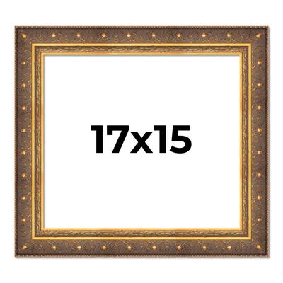 17x15 Frame Vintage Gold Solid Wood Picture Frame | 2.5 Inch Moulding