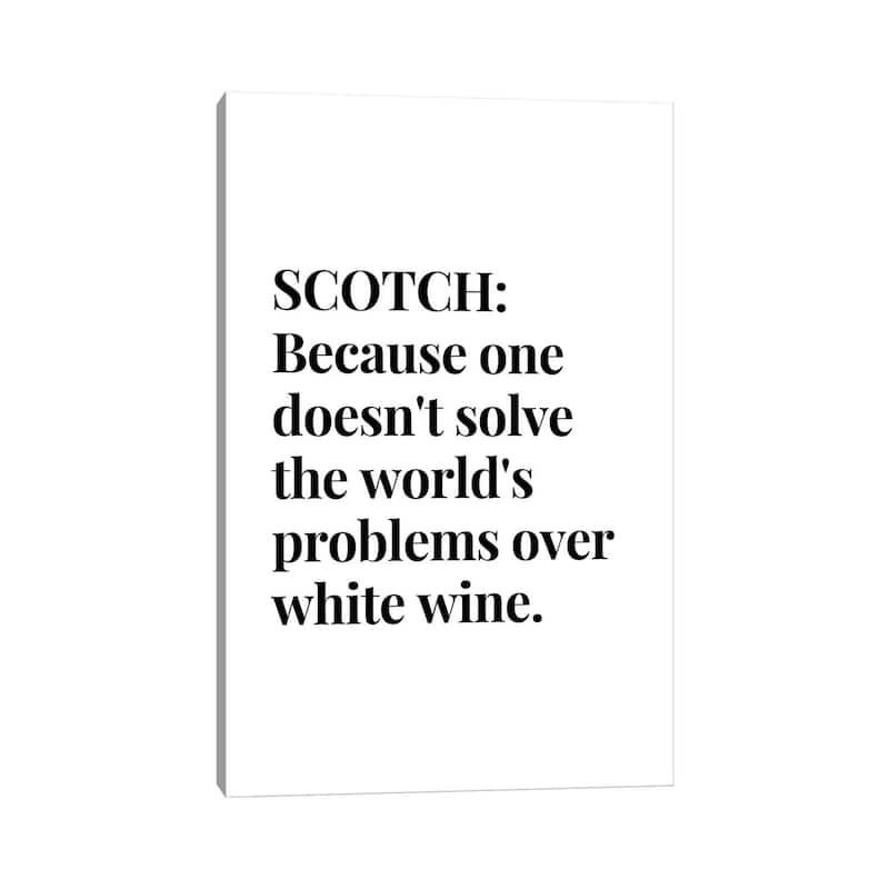 iCanvas "Scotch Whisky And Wine Bar Quote" by Design Harvest Canvas Print