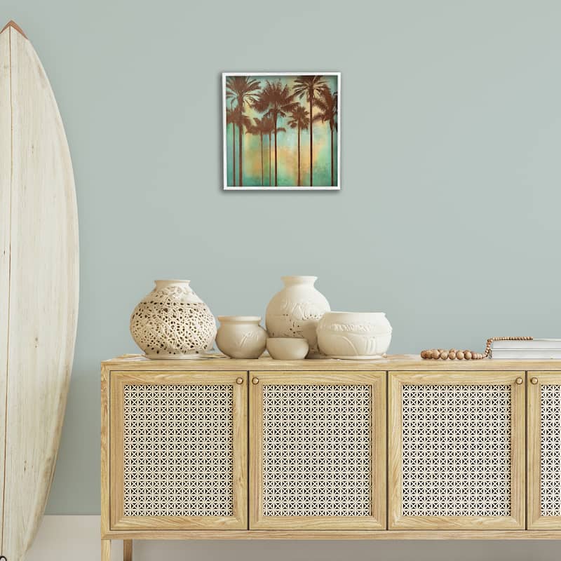 Stupell Palm Trees over Gradient Framed Giclee Art Design By John Seba