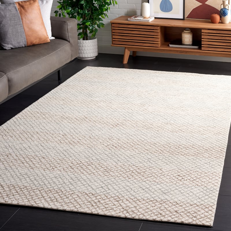 SAFAVIEH Handmade Ebony Carolanne Contemporary Wool Rug - 6' x 9' - Ivory/Beige