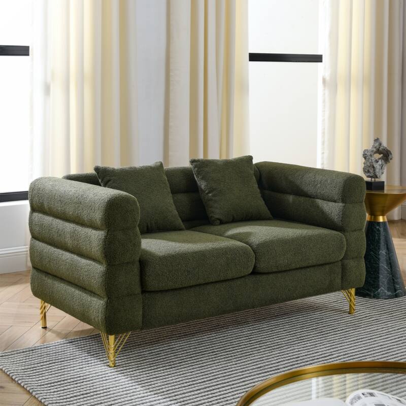 60Inch Oversized 2 Seater Sectional Sofa, Sectional Sofa-Deep Seating Sectional Sofa, Soft Sitting with 2 Pillows