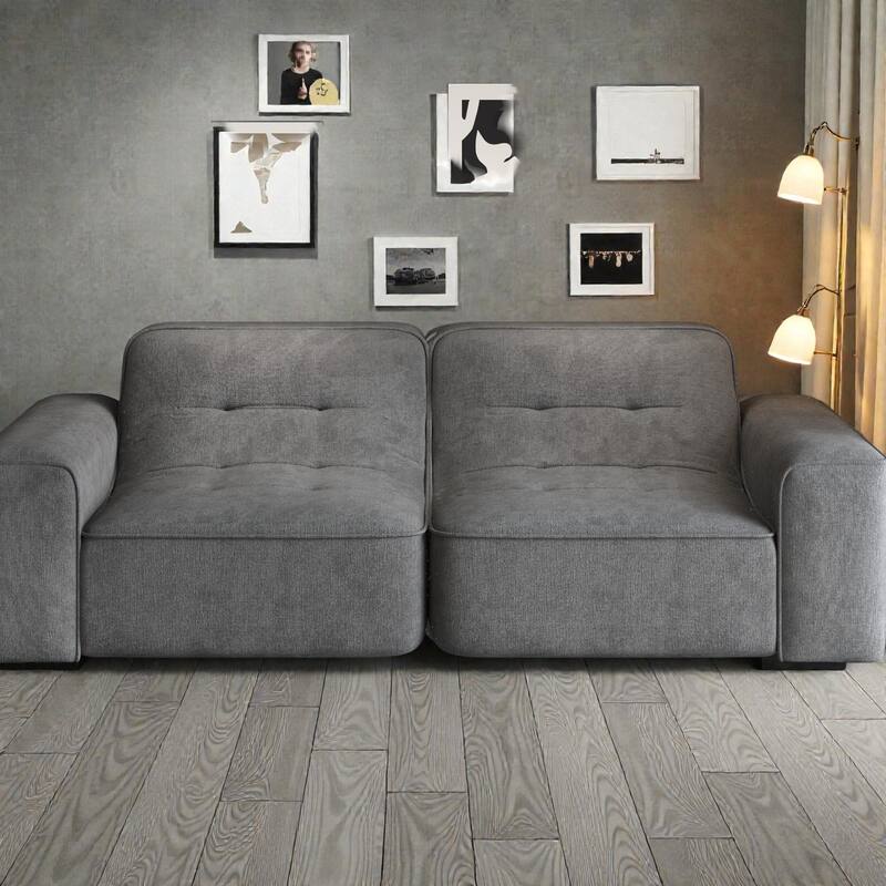 83.6 Inch Modular Sectional Sofa, 3 Seater Tufted Chenille Couch with Deep Seat, No Assembly Modern Sofa