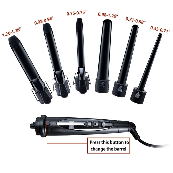 curling iron with interchangeable barrels