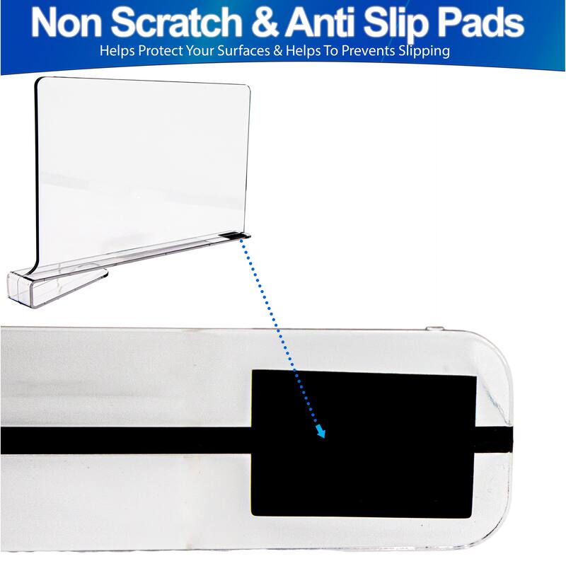 Shelf Divider Clear Acrylic Closet Organizer Storage Rack Separator For Clothes