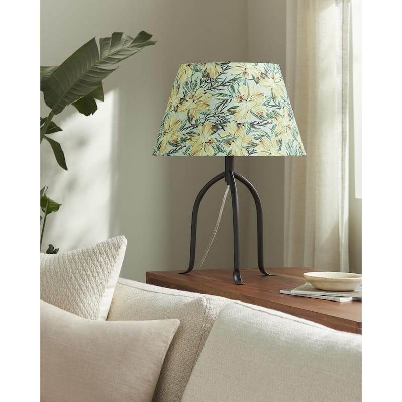 Livabliss Floriva Traditional Accent Table Lamp - 25"H x 17"W x 17"D - Yellow/Green