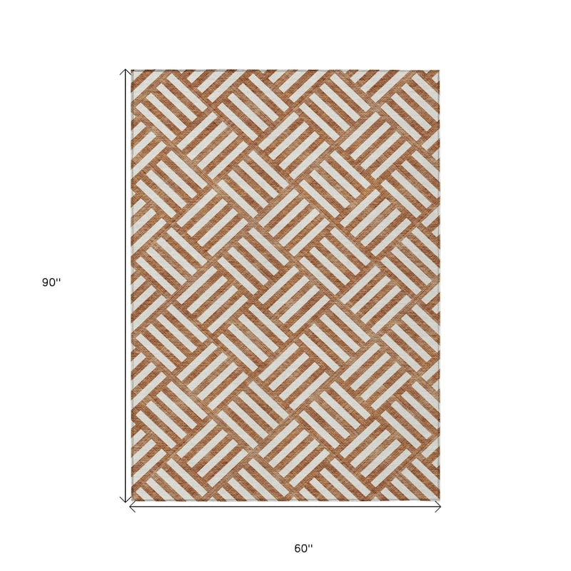 HomeRoots Geometric Transitional Rectangle Outdoor Rug