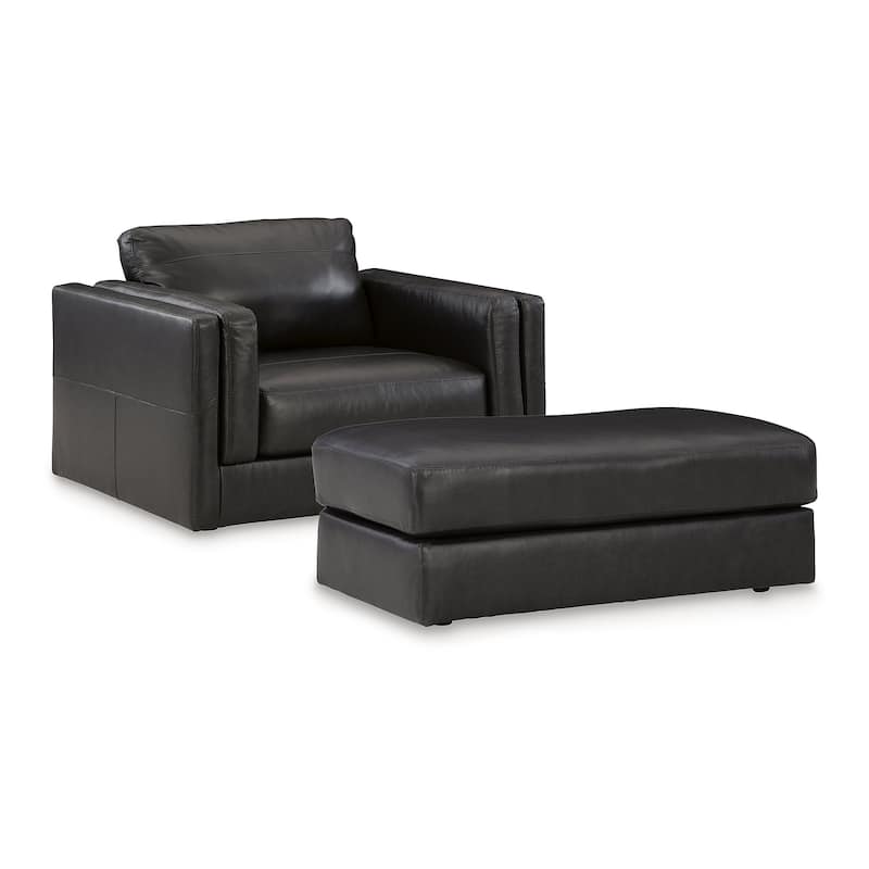 Signature Design by Ashley Amiata Black 2-Piece Upholstery Package - 50" W x 41" D x 35" H