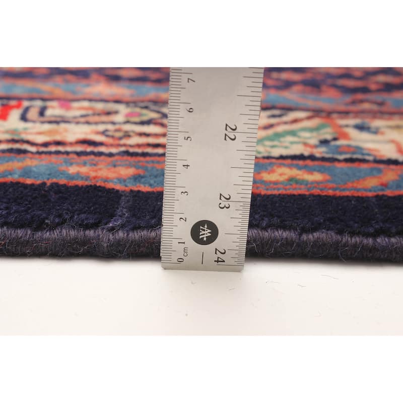 ECARPETGALLERY Hand-knotted Andelz Dark Navy Wool Rug - 3' 8" x 10' 5"