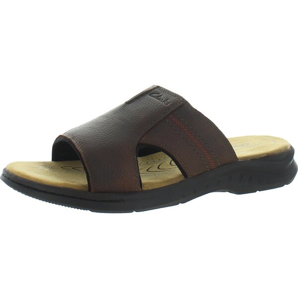 Clarks Hapsford Slide Men's Tumbled Leather Casual Slip On Sandals ...