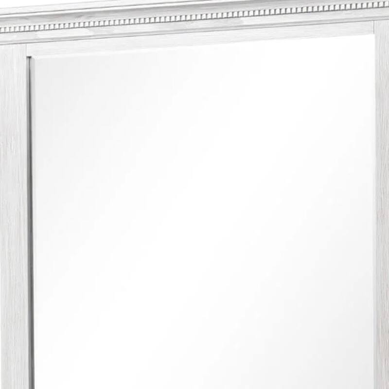 Leyne Dresser Mirror, Bevel Glass, Weathered Gray Solid Wood, 40 Inch