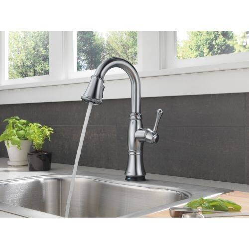 Shop Delta 9997t Dst Cassidy Pull Down Bar Faucet With Touch