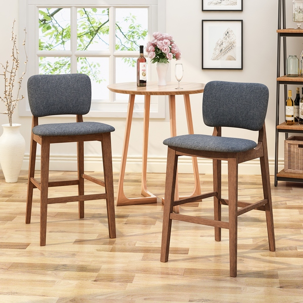 Fessenden 42 in. Upholstered seat Wood Bar Chairs Set of 2 by Christopher Knight Home On Sale Bed Bath Beyond 27569108