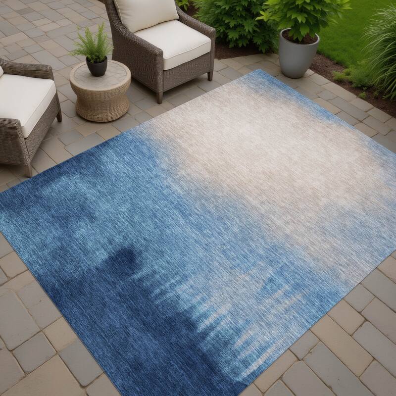 Machine Washable Indoor/ Outdoor Modern Dawn Chantille Rug