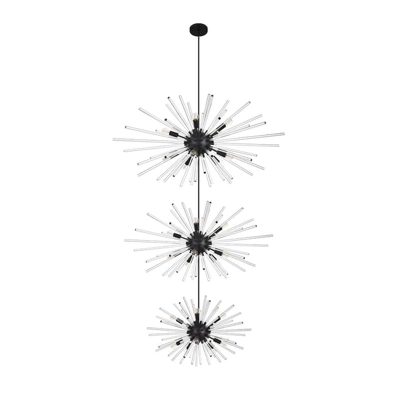 Indigo Home 46 inch three tiers crystal starburst chandelier