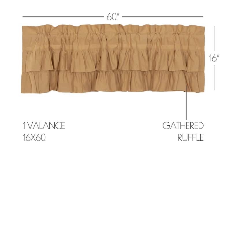 Primitive Kitchen Curtains VHC Star Prairie Swag Star Appliqued - Prairie Swag 36x36x18 - Raven