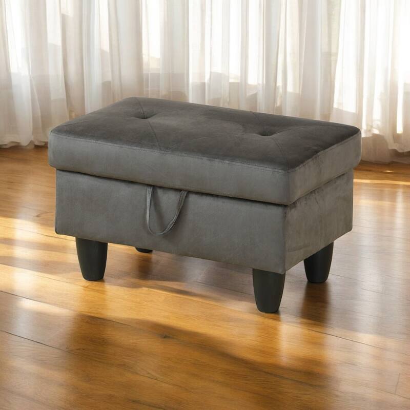 KISRAIS 28.5" Wide Upholstered Storage Ottoman