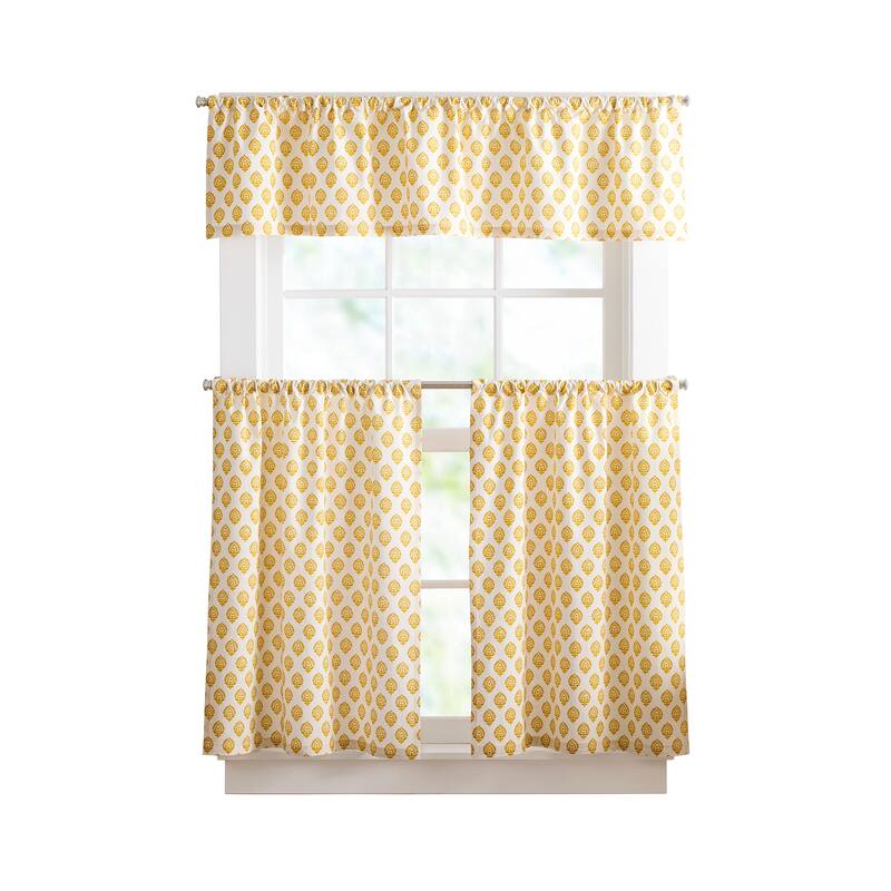 Curtainworks Kiara 3-piece Valance & Tier Pair Set