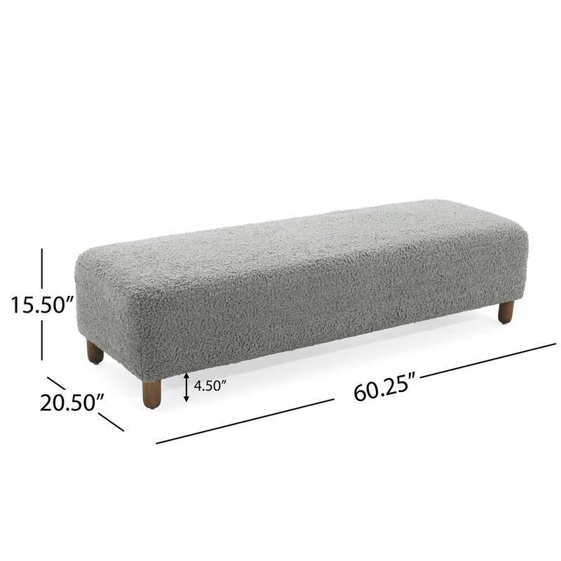 Simple and Versatile Design Comfortable Ottoman with Solid Pine and Plywood Frame, Assembly Required