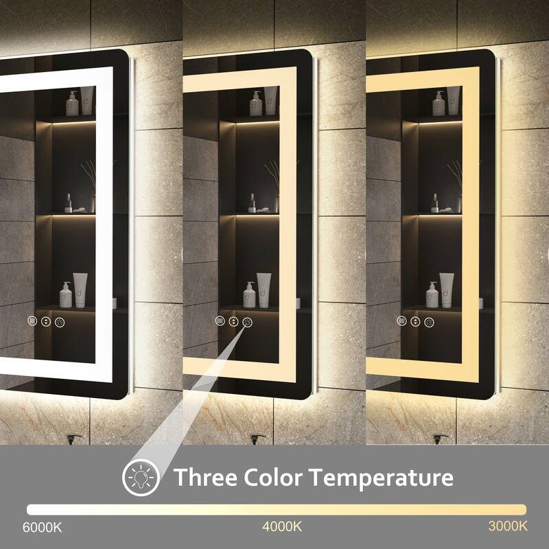 QuivaraView Frameless Front and Back LED lighted Vanity Mirror