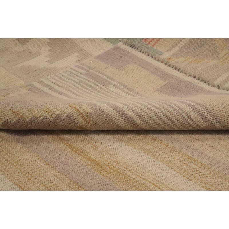 Hand Woven Oriental 100% Wool Carpet Southwestern Tribal Multi-Colored Kilim Area Rug - 9' 10'' X 8' 4''