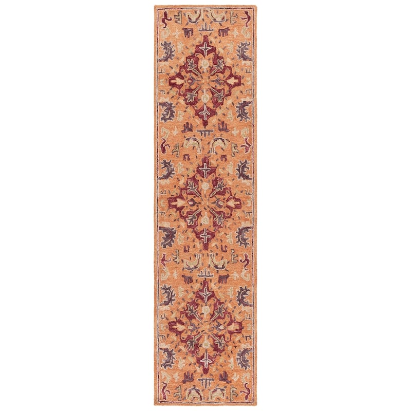 SAFAVIEH Handmade Aspen Mesude Boho Tribal Wool Rug - 2'3" x 9' Runner - Rust/Red
