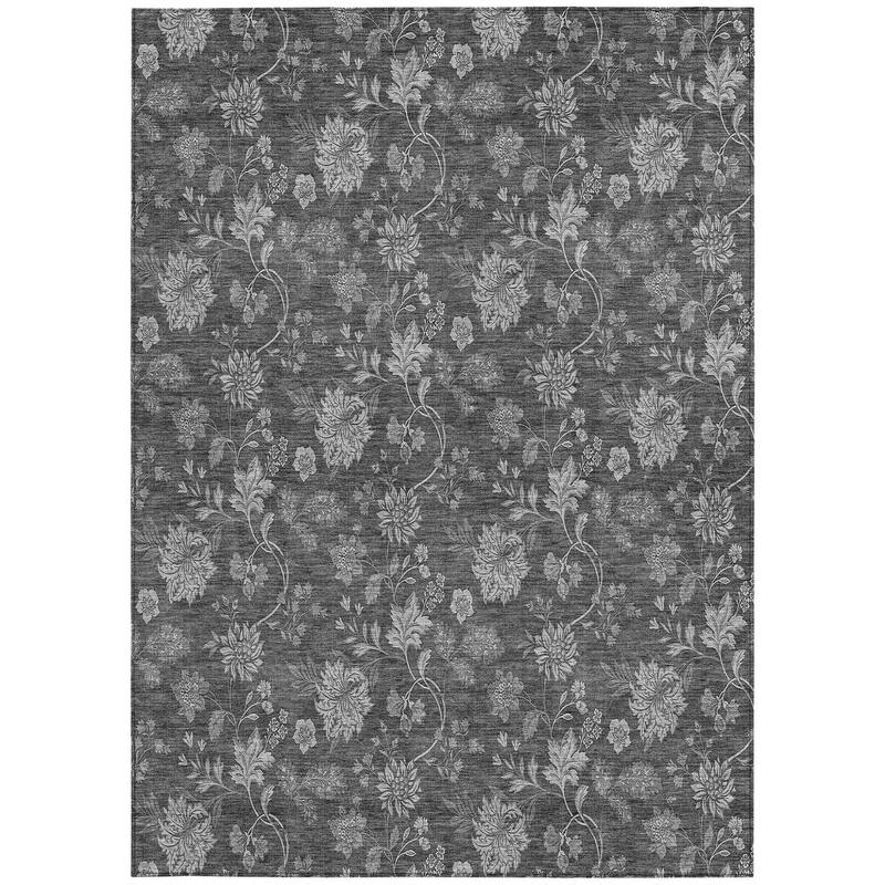 HomeRoots Floral Transitional Rectangle Outdoor Rug
