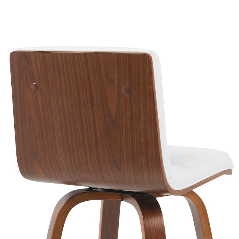 Skara Mid-Century Swivel Counter Stool, Upholstered Counter Height Chair with Bentwood Legs