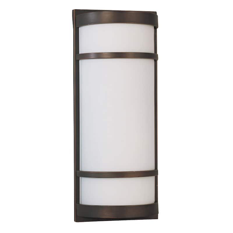 Brio 18-inch Oil-Rubbed Bronze LED Wall Sconce, White Shade - Oil Rubbed Bronze