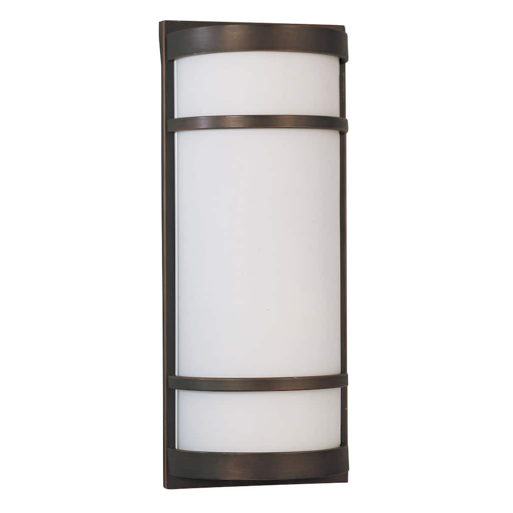 Brio 18-inch Oil-Rubbed Bronze LED Wall Sconce, White Shade