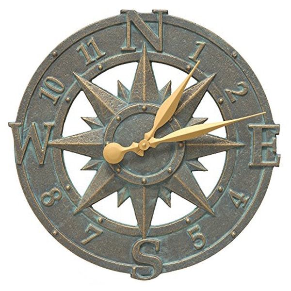 Whitehall Comp Rose 16 Indoor Outdoor Wall Clock Bronze Whitehall Comp Rose 16 Indoor Outdoor Wall Clock Bronze Verdigris Free Shipping Today 25640577