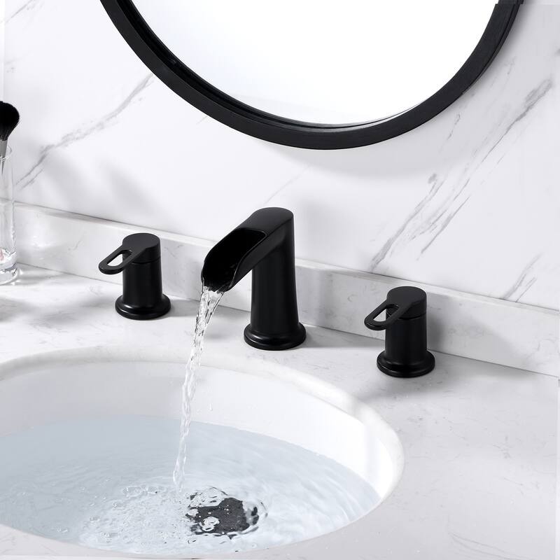 Luxier VividFall 8 in. Widespread 2-Handle Bathroom Faucet with Drain