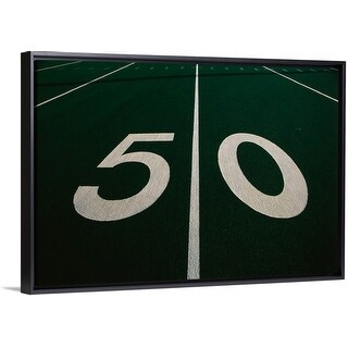 Shop 50 Yard Line Of Football Field Black Float Frame Canvas