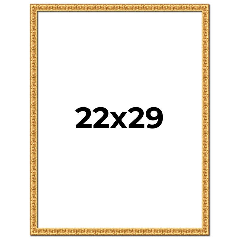 22x29 Frame Gold Real Wood Picture Frame Width 1 inches | Interior