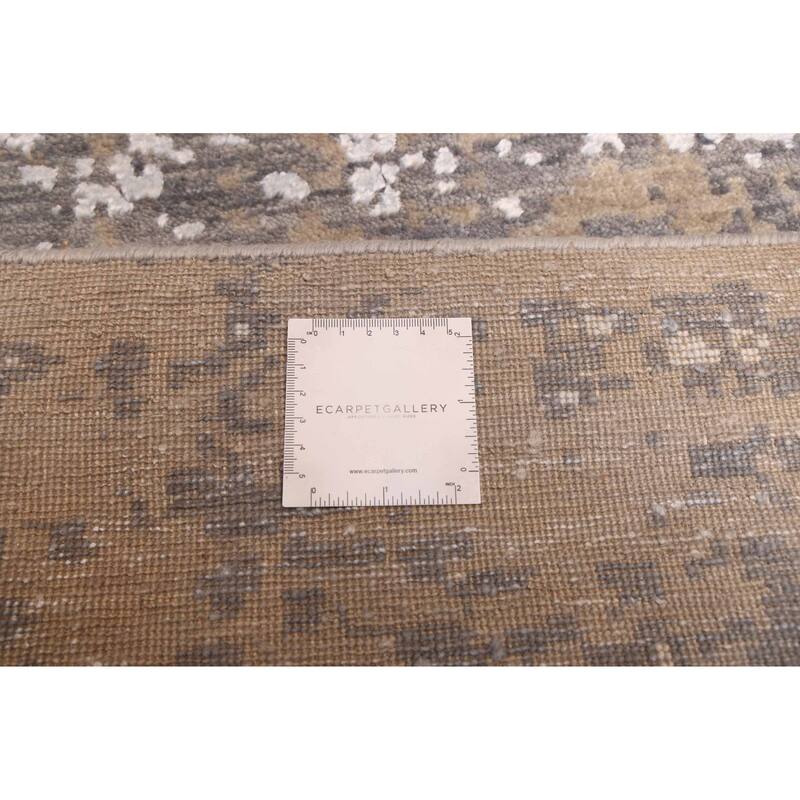 ECARPETGALLERY Hand-knotted Legacy Taupe Silk, Wool Rug - 2'5 x 10'1