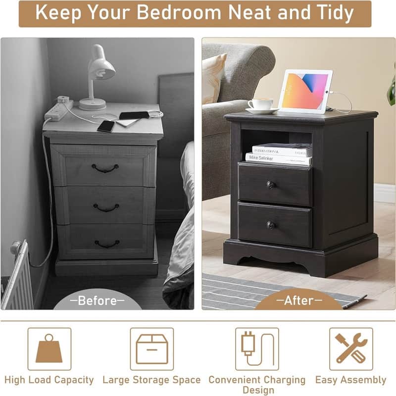 Nightstand with Charging Station