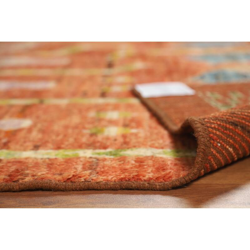 Moroccan Oriental Area Rug Handmade Geometric Wool Carpet - 6'9" x 9'9"