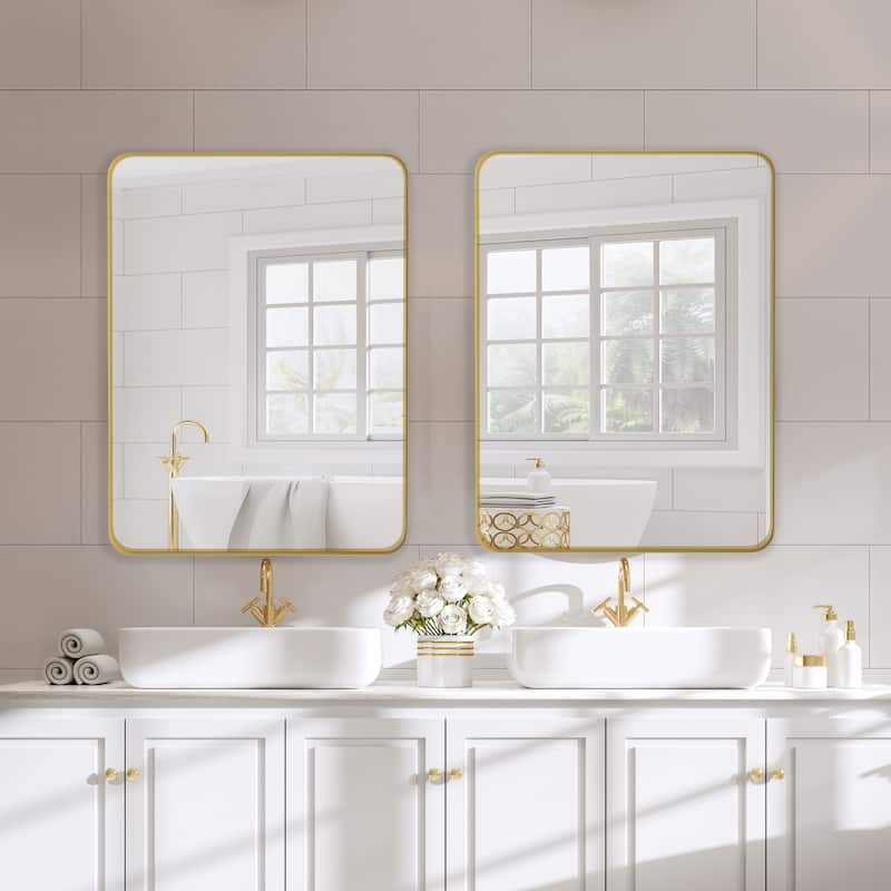 Laro Modern Metal Framed Wall Mirror by GDFStudio