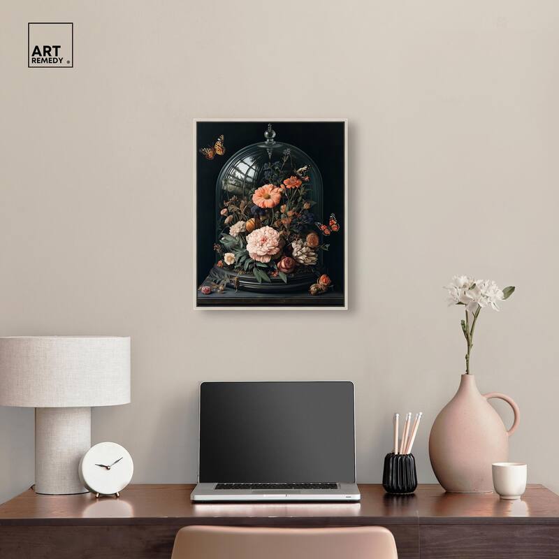 Bell Jar Garden I Canvas by Art Remedy