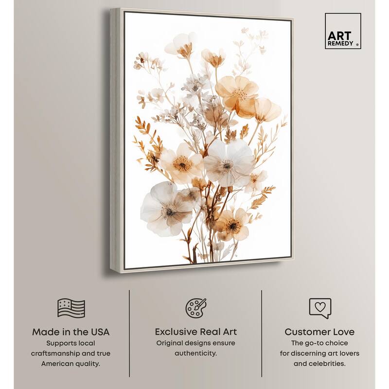 Parchment Petals Canvas by Art Remedy
