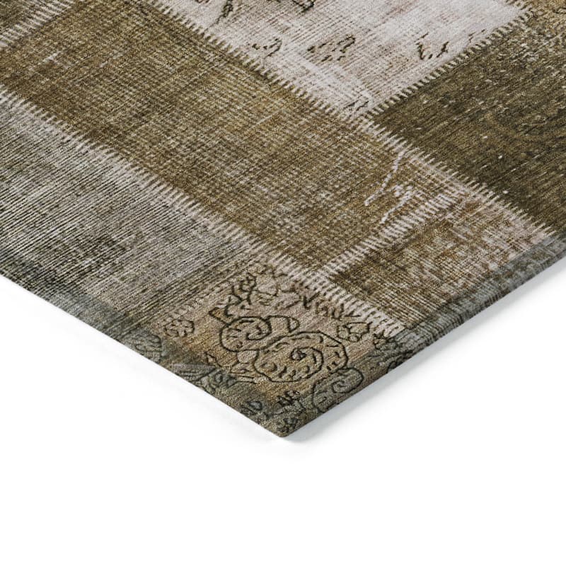 HomeRoots Patchwork Traditional Rectangle Outdoor Rug