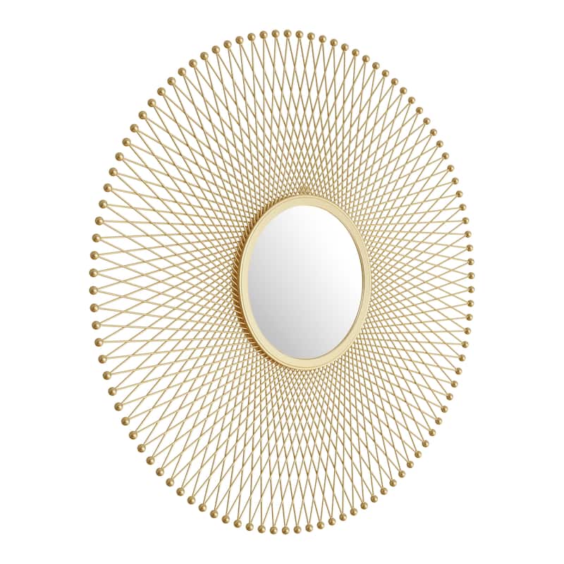 Golden Sands Round Mirror Gold - N/A - Gold