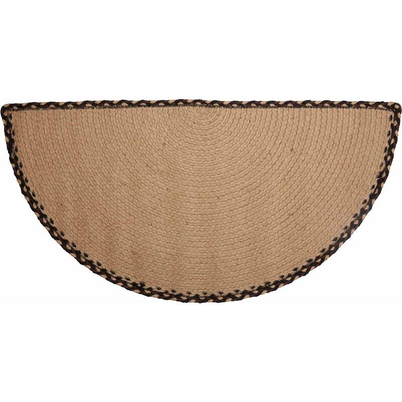 Sawyer Mill Charcoal Plow Jute Half Circle Rug 16.5x33 - 1'4.5" x 2'9"