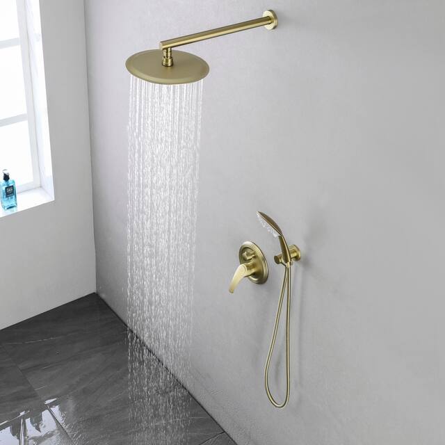 Clihome 5-Spray Patterns 10 in. Wall Mount Dual Shower Heads