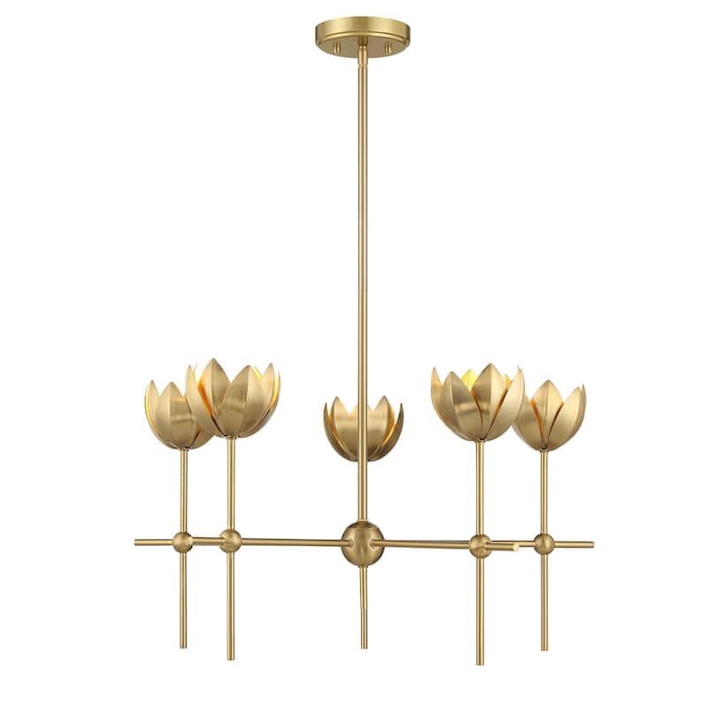 Bellevue SHCH60472 5 Light 26" Wide Chandelier with Floral Shades