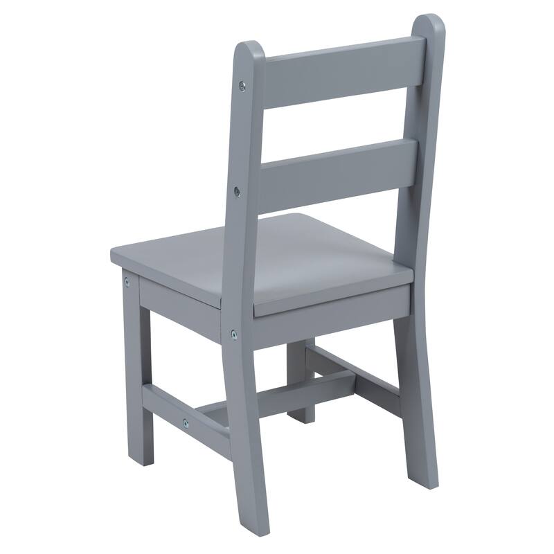 Kids 3 Piece Solid Hardwood Table and Chair Set for Playroom, Kitchen