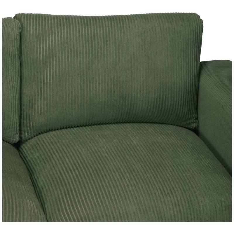 Hamilton Corduroy Upholstered Modular Loveseat with USB Port