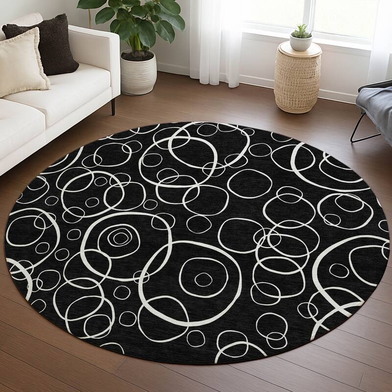 Machine Washable Indoor/ Outdoor Contemporary Nexus Chantille Rug